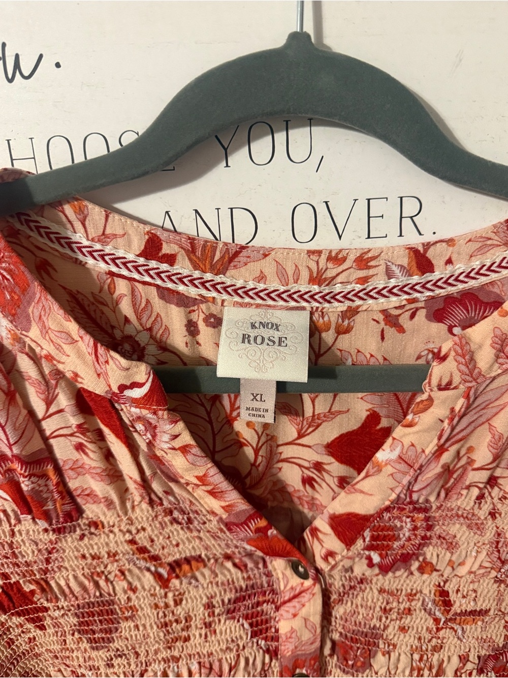 Knox Rose Pink Floral Button-Front Blouse - Picture 5 of 5